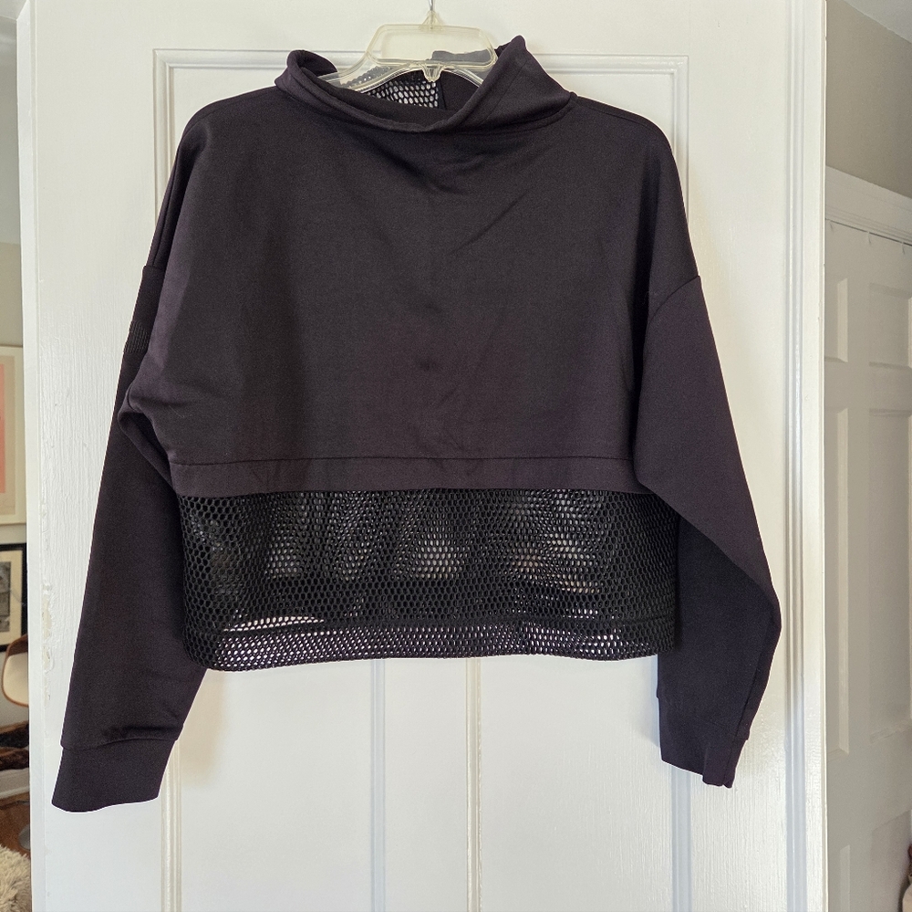 Ivy Park Black Mesh Panel Women's Hoodie - Picture 6 of 10